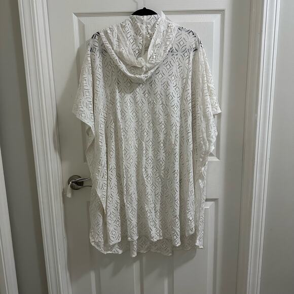 Cotton Bleu White Lace Knit Swimsuit Coverup Women's plus size 1X Boho beach NWT - Picture 6 of 7